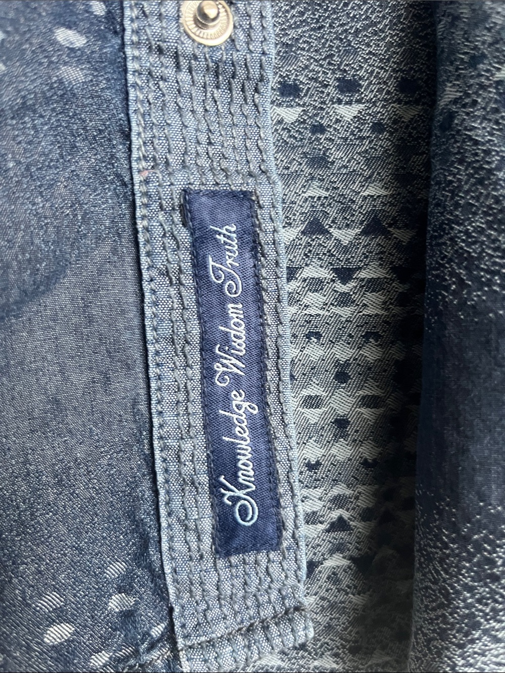 Robert Graham Navy Indigo Dotted-Stripe Button-Up Shirt - Picture 4 of 10